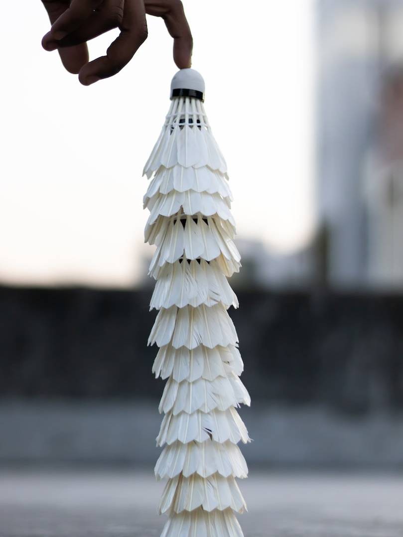 white wooden cone shaped decor